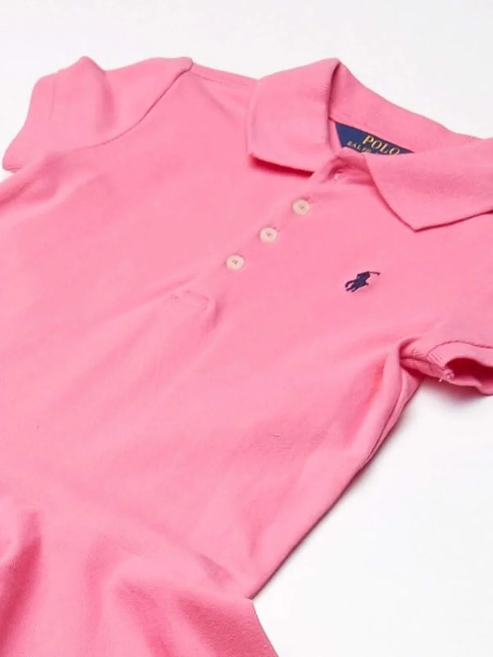 Polo Ralph Lauren Girls' Iconic Cotton Collar Dress Drop Waist Big Kid Sz S / 7
